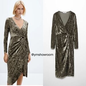 MANGO Crushed velvet dress